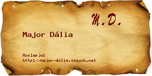 Major Dália névjegykártya